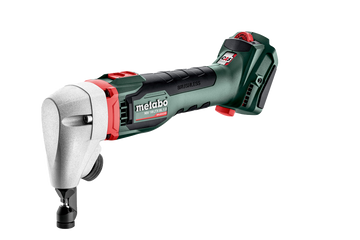 Metabo 18V brushless metal sheet nibbler with slim grip and top-mounted switch