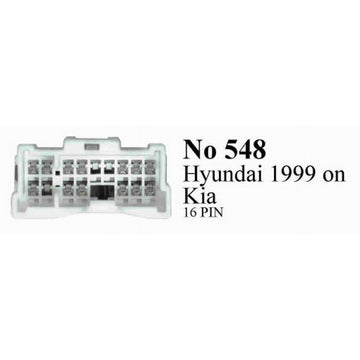 Hyundai 16-pin car stereo wiring harness connector