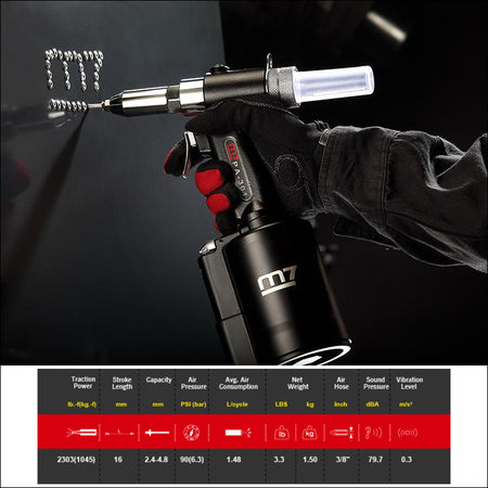 M7 Air Hydraulic Riveter 16mm Stroke 2.4mm - 4.8mm | Formula