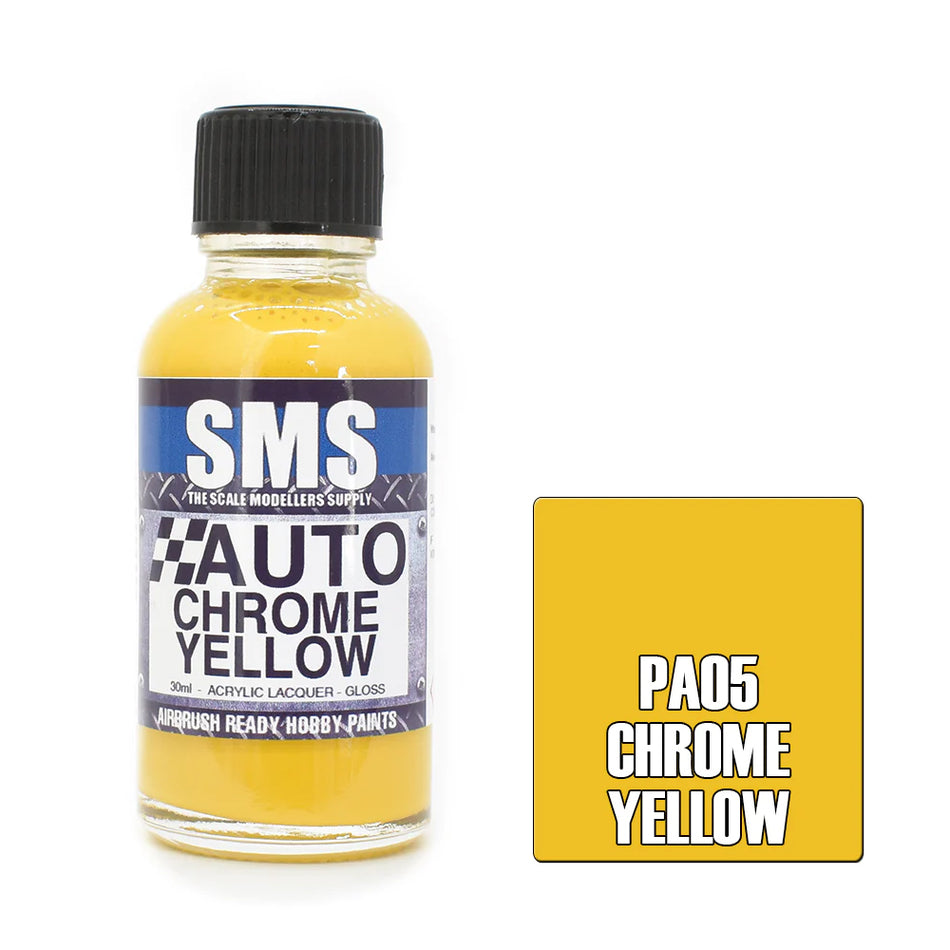 Airbrush Paint 30ml Auto Colour Chrome Yellow Scale Modellers Supply | Formula
