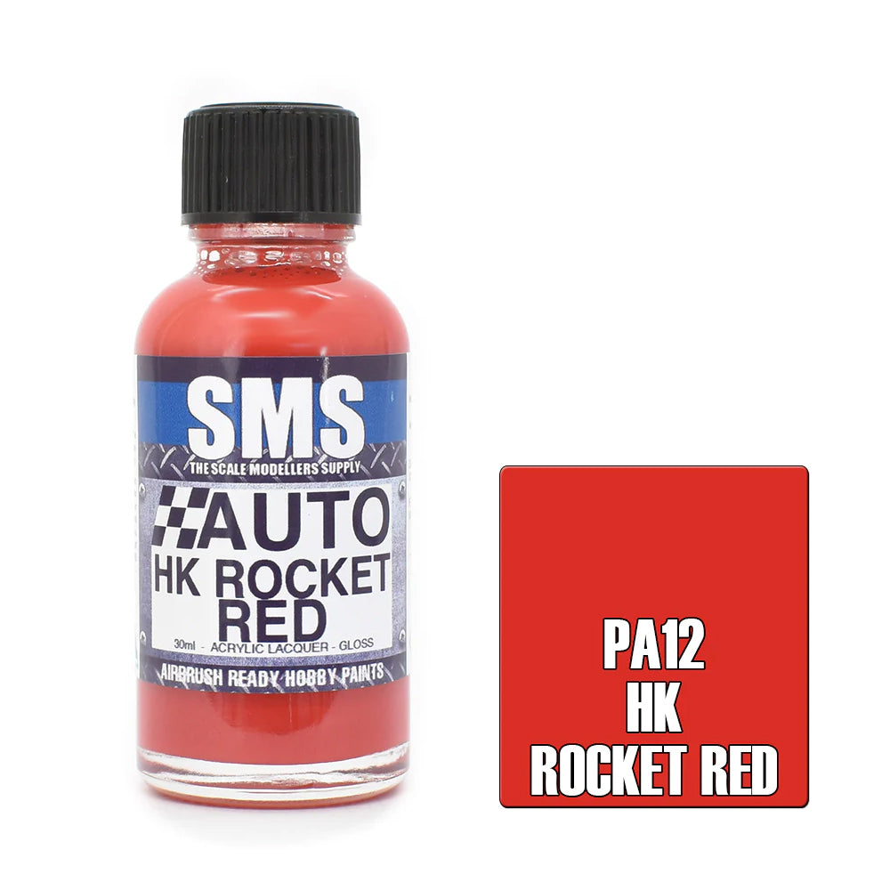 Airbrush Paint 30ml Auto Hk Rocket Red Scale Modellers Supply | Formula