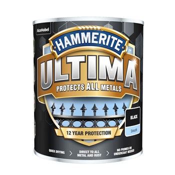 Hammerite Ultima Metal Smooth Black 750ml | Hobeca