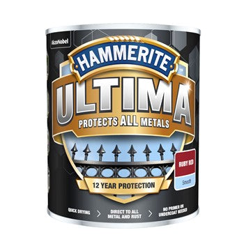 Hammerite Ultima Metal Smooth Ruby Red 750ml | Hobeca