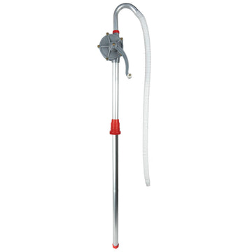 ProEquip rotary barrel pump with 3-piece rigid suction tube and aluminium discharge spout