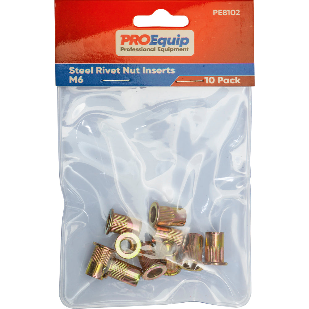 ProEquip M6 Steel Rivet Nut Inserts - 10pk | ISL