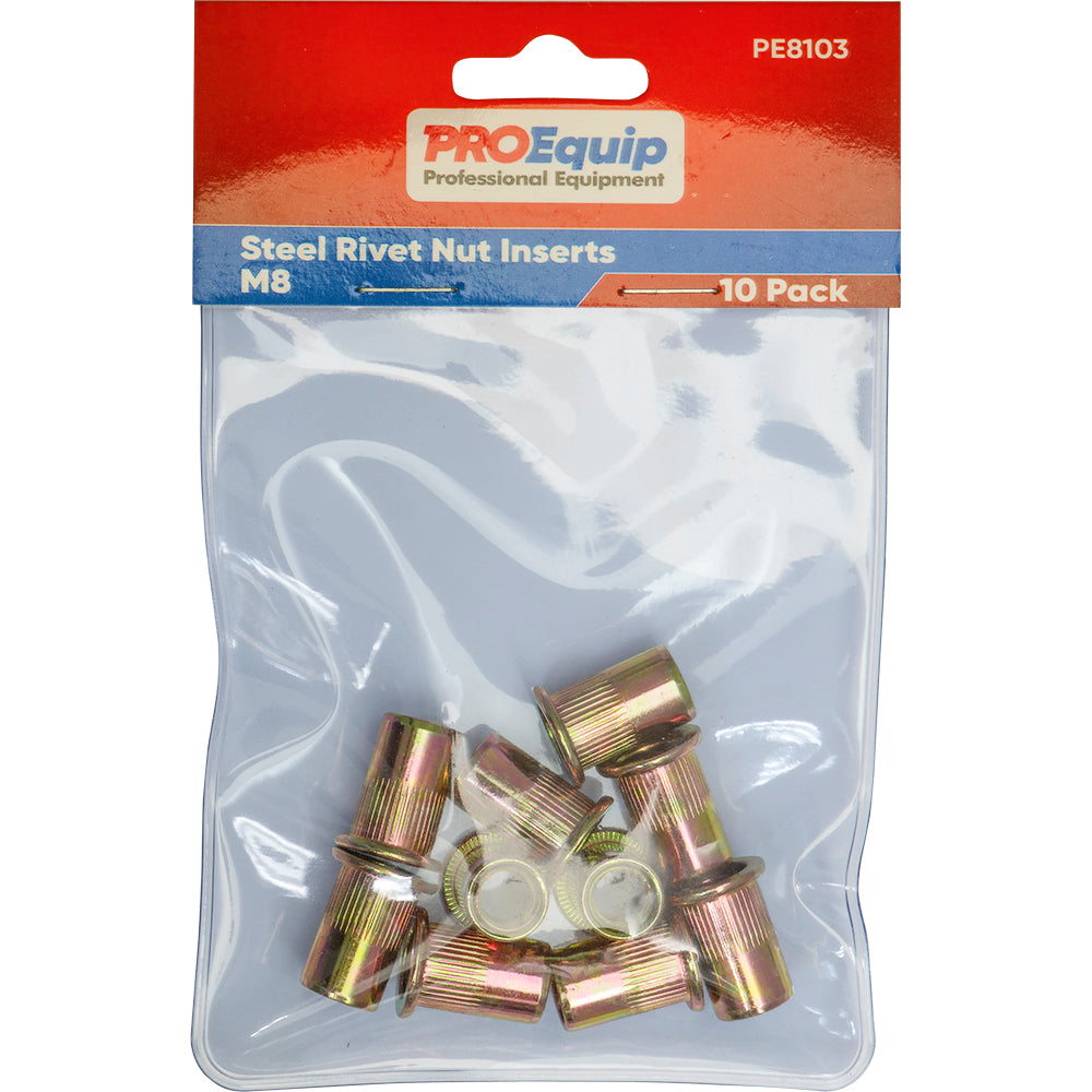 ProEquip M8 Steel Rivet Nut Inserts - 10pk | ISL