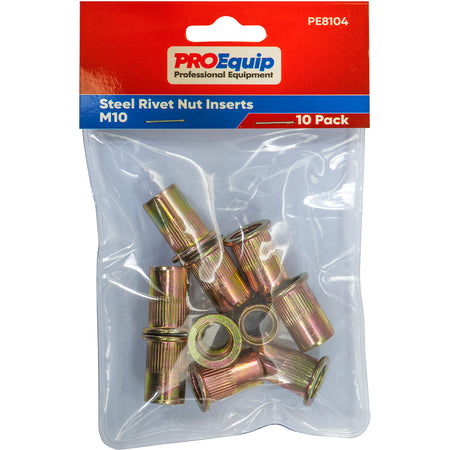 ProEquip M10 Steel Rivet Nut Inserts - 10pk | ISL