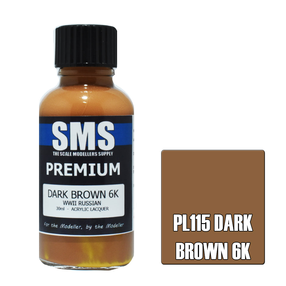 Air Brush Paint 30ml Premium Dark Brown 6k Acrylic Lacquer Scale Modellers Supply | Formula