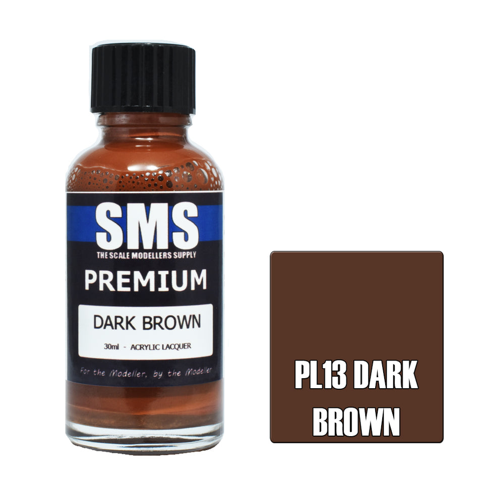 Airbrush Paint 30ml Premium Dark Brown Acrylic Lacquer Scale Modellers Supply | Formula