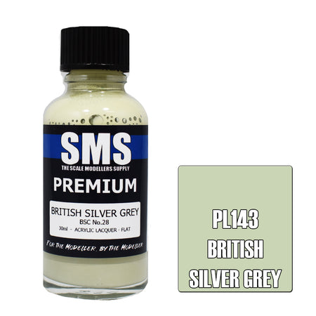 Air Brush Paint 30ml Premium British Silver Grey Acrylic Lacquer Scale Modellers Supply | Formula