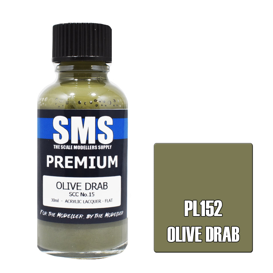 Air Brush Paint 30ml Premium Olive Drab Scc No.15 Acrylic Lacquer Scale Modellers Supply | Formula