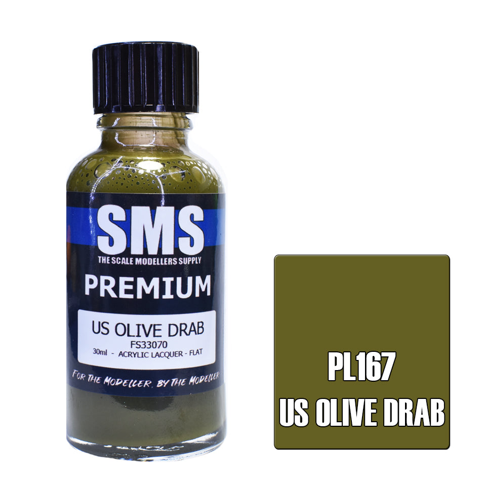 Air Brush Paint 30ml Premium Us Olive Drab Acrylic Lacquer Scale Modellers Supply | Formula