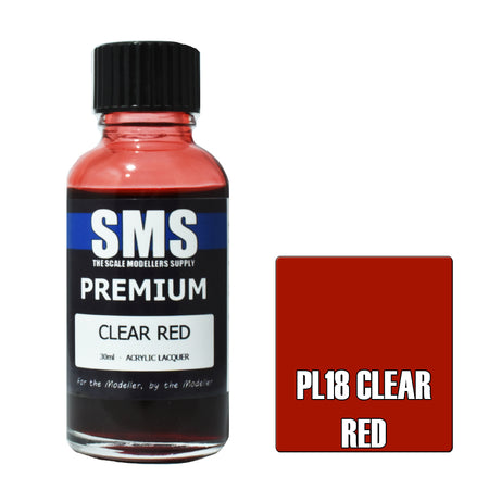 Airbrush Paint 30ml Premium Clear Red Acrylic Lacquer Scale Modellers Supply | Formula