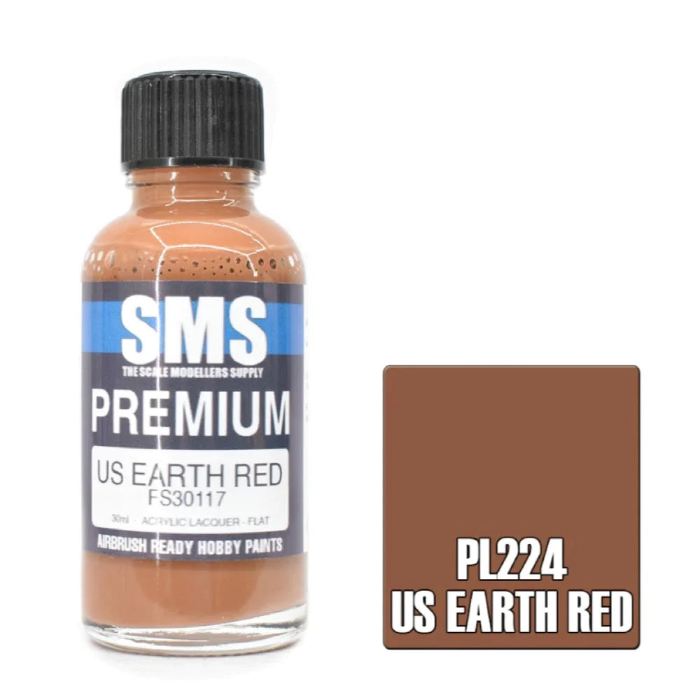 Airbrush Paint 30ml Premium Us Earth Red Acrylic Lacquer Scale Modellers Supply | Formula