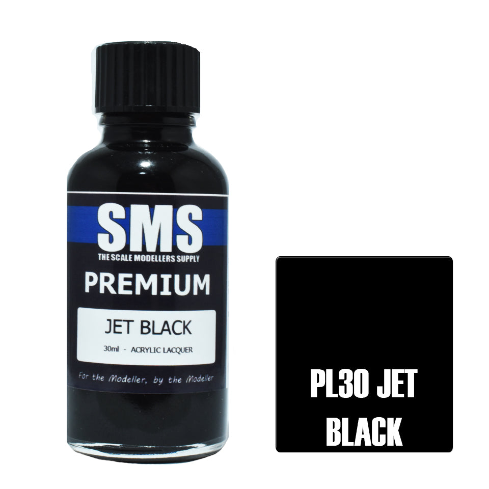 Airbrush Paint 30ml Premium Jet Black Acrylic Lacquer Scale Modellers Supply | Formula
