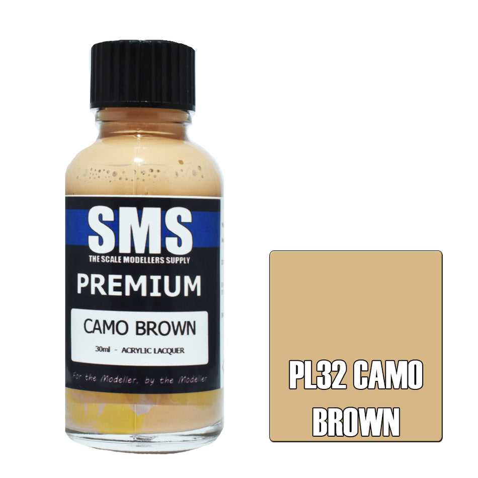 Air Brush Paint 30ml Premium Camo Brown Acrylic Lacquer Scale Modellers Supply | Formula