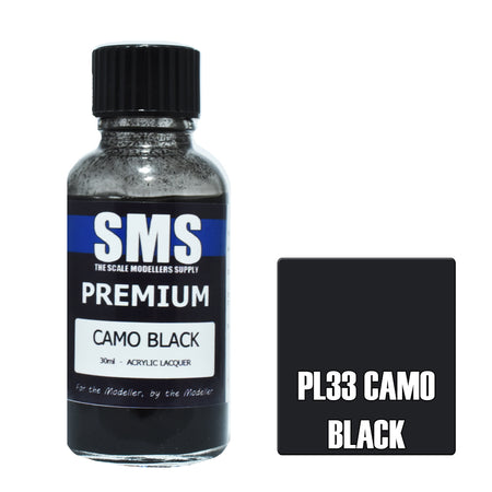 Air Brush Paint 30ml Premium Camo Black Acrylic Lacquer Scale Modellers Supply | Formula