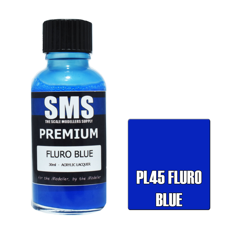 Airbrush Paint 30ml Premium Fluro Blue Acrylic Lacquer Scale Modellers Supply | Formula