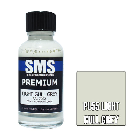 Air Brush Paint 30ml Premium Light Gull Grey Acrylic Lacquer Scale Modellers Supply | Formula