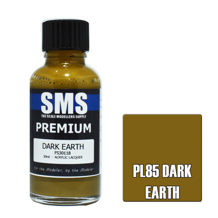 Air Brush Paint 30ml Premium Dark Earth Acrylic Lacquer Scale Modellers Supply | Formula