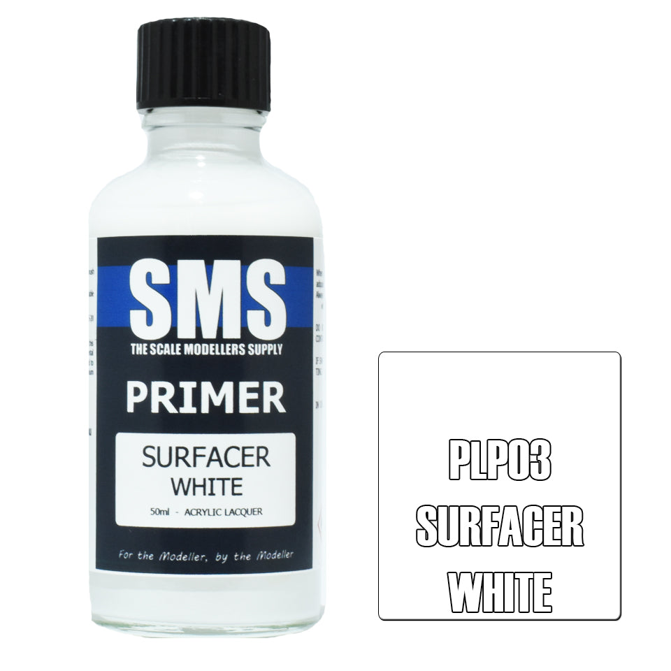 Airbrush Paint 50ml Primer Surfacer White Acrylic Lacquer Scale Modellers Supply | Formula