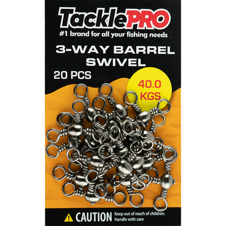 TacklePro 3 Way Barrel Swivel 40.0kg - 20pc | ISL
