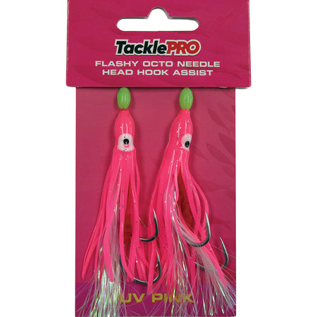 TacklePro Flashy Octopus Assist Hook - UV Pink - 2pc | ISL