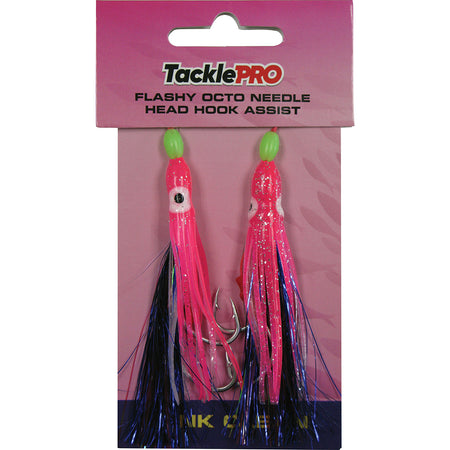 TacklePro Flashy Octopus Assist Hook - Pink 2pc | ISL