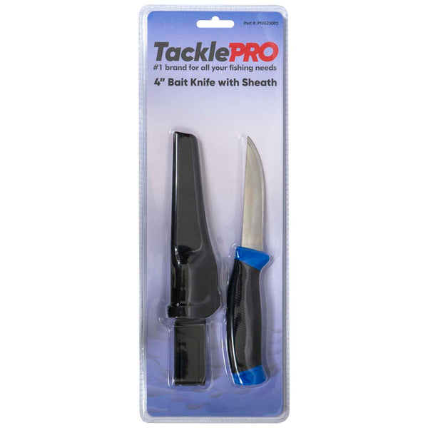 TacklePro 4in Bait Knife with Sheath - Blister Pack