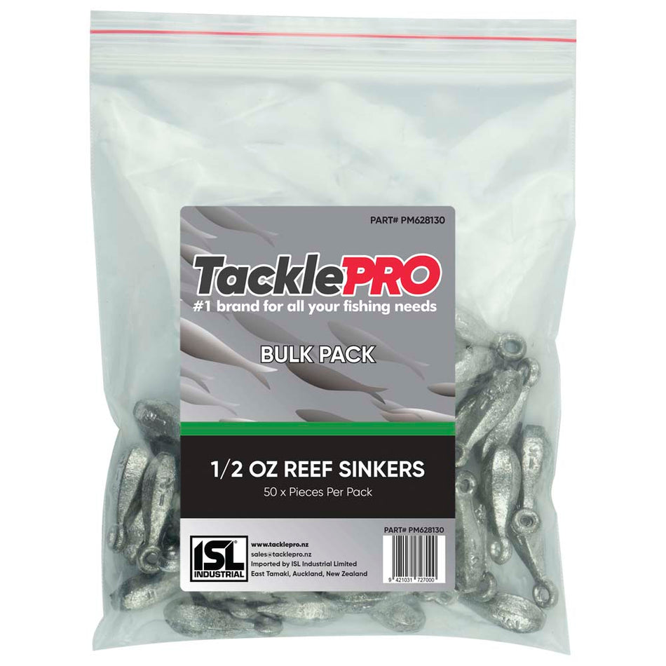 TacklePro Reef Sinker 1/2.0oz - Bulk Pack - 50 Piece Pack