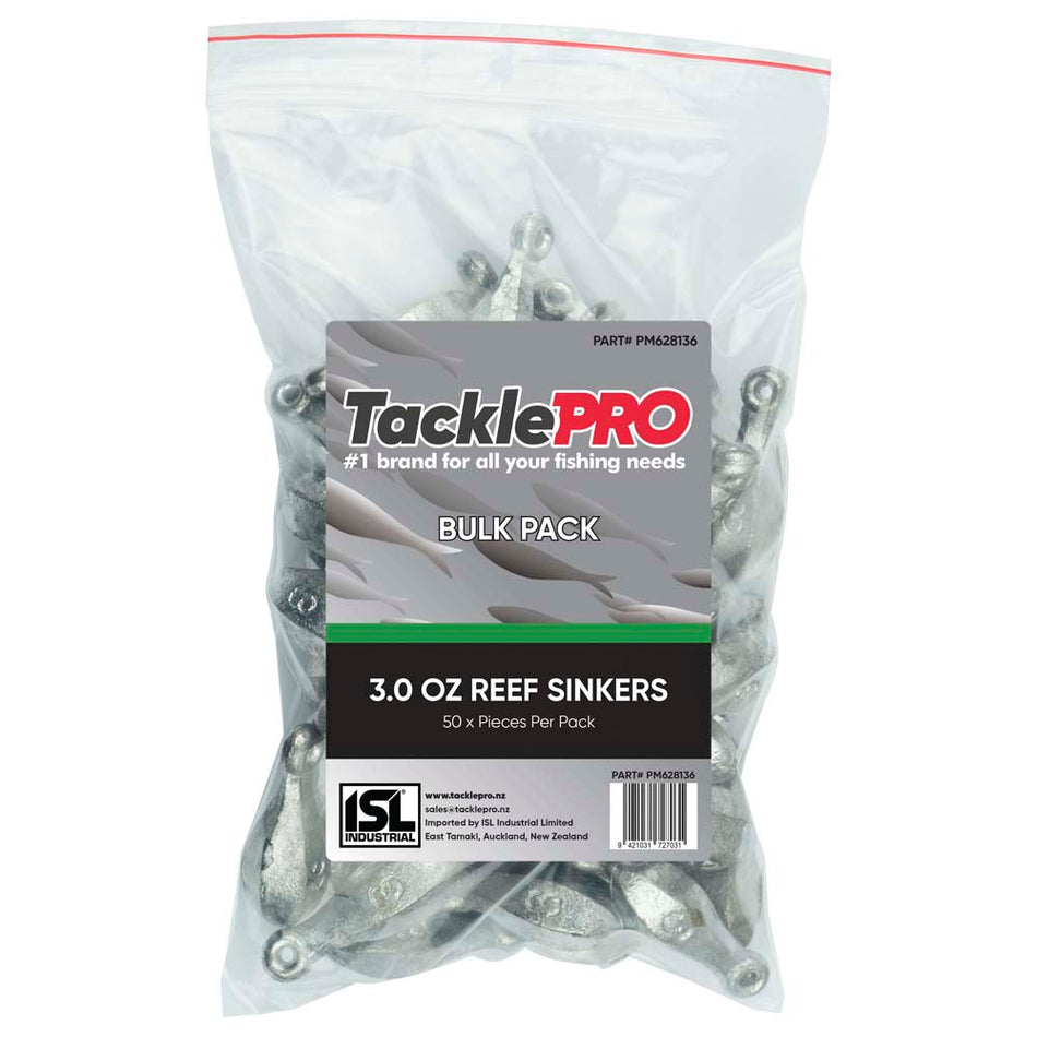 TacklePro Reef Sinker 3.0oz - Bulk Pack - 50 Piece Pack