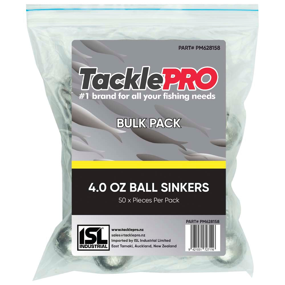 TacklePro Ball Sinker 4.0oz - Bulk Pack - 25 Piece Pack