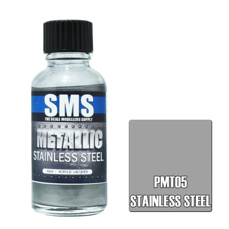 Airbrush Paint 30ml Metallic Stainless Steel Acrylic Lacquer Scale Modellers Supply | Formula