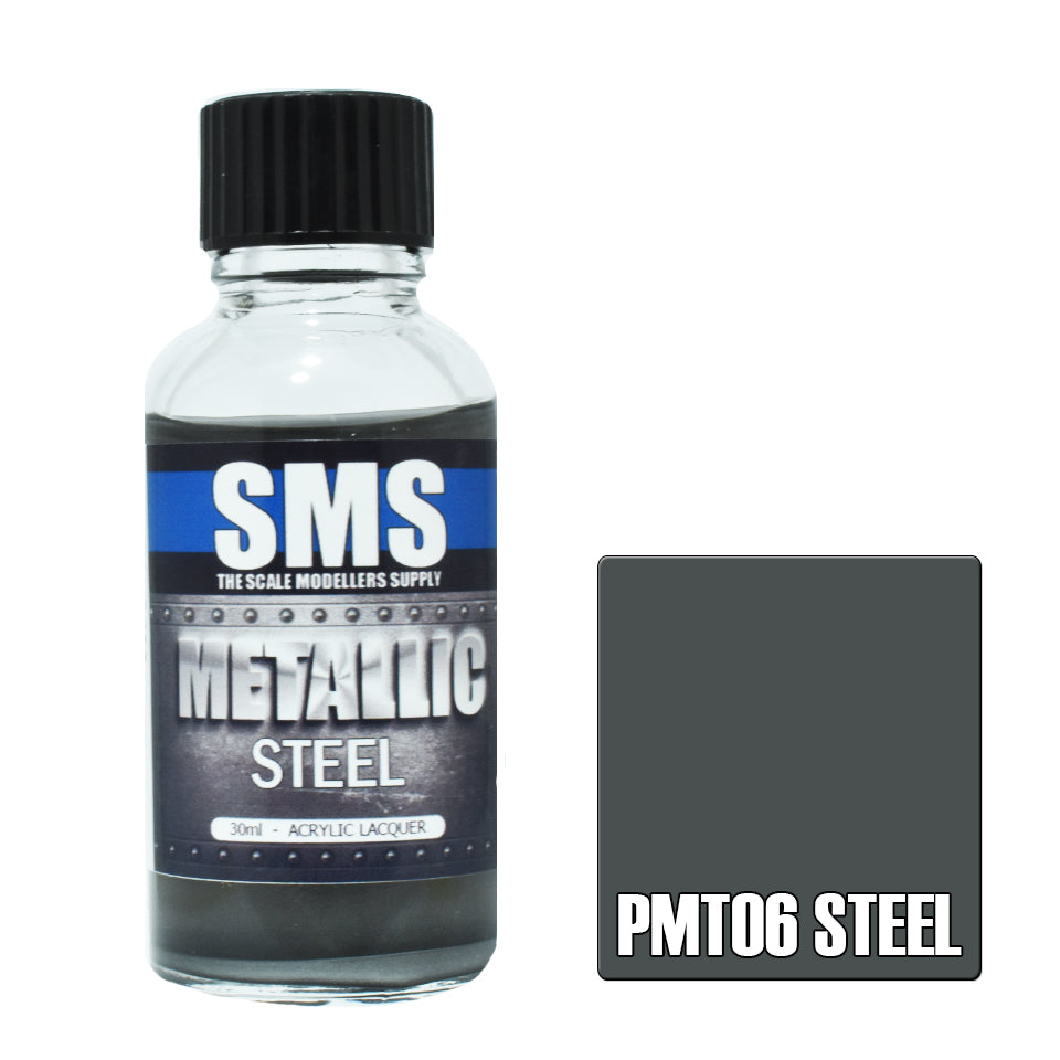 Airbrush Paint 30ml Metallic Steel Acrylic Lacquer Scale Modellers Supply | Formula