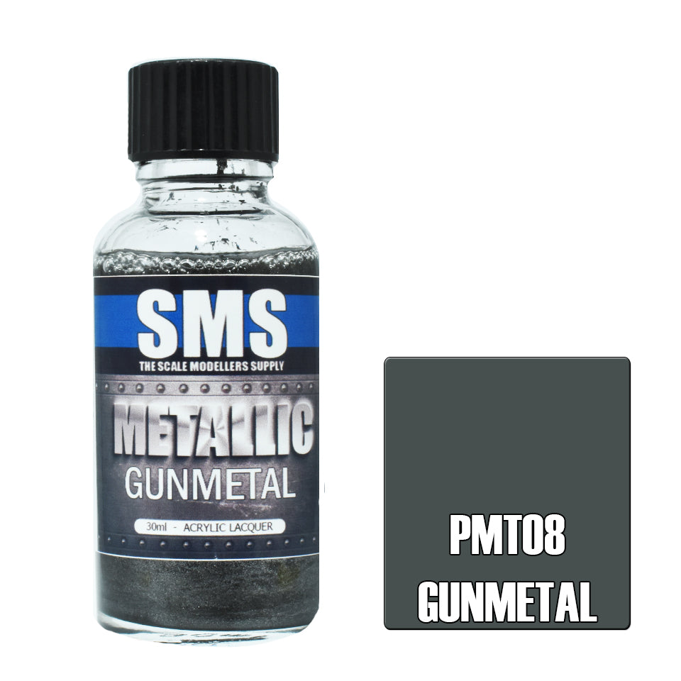 Air Brush Paint 30ml Metallic Gunmetal Acrylic Lacquer Scale Modellers Supply | Formula