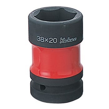 Koken PW8P Impact Rear Wheel Nut Socket 1"Dr 38 x 20mm Red | Hobeca