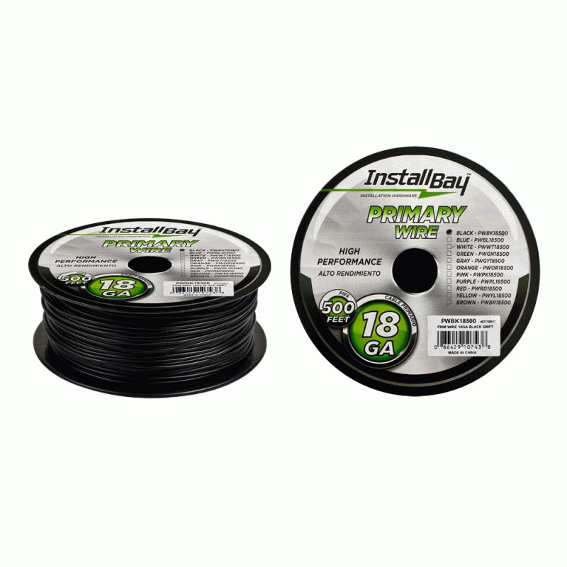 Install Bay Primary Wire Cable 18ga Black 150mtr | Formula