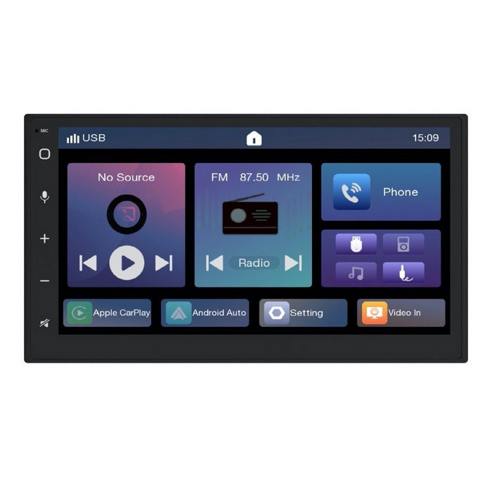 Mongoose 7" Multi Media Head Unit - Wireless Carplay & Android Auto + Usb Smartphone