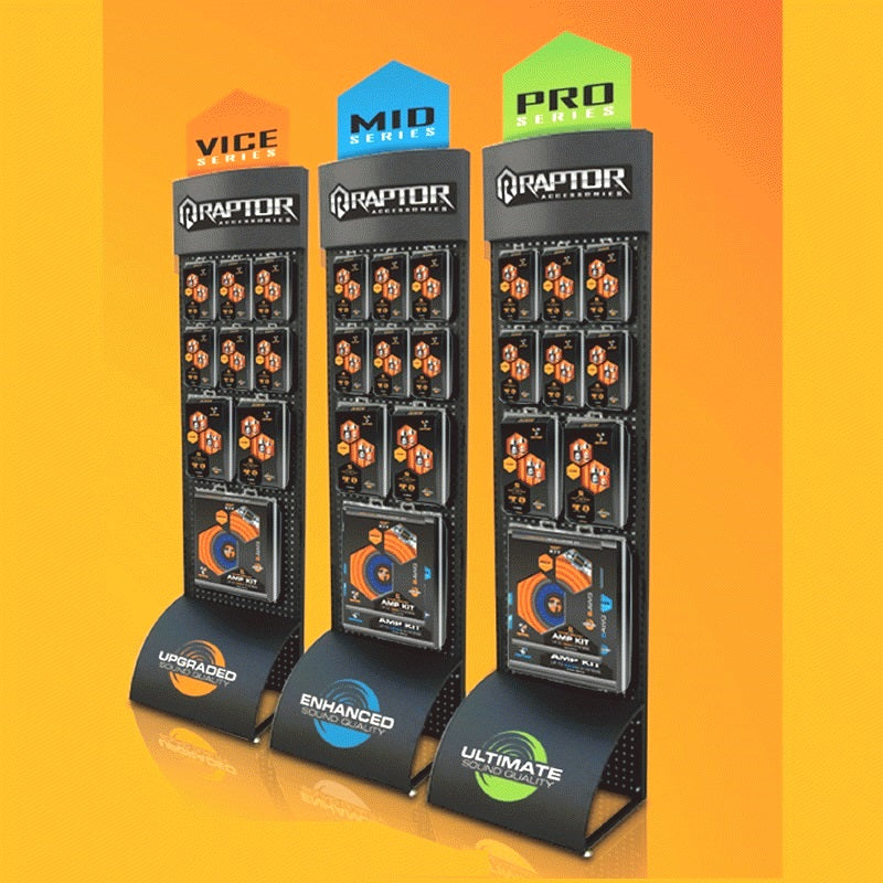 Raptor Skinny Black Powder Coated Metal Display | Formula