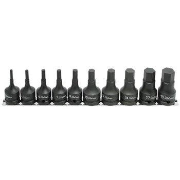 Koken RS14012M/10-L60 Impact Inhex Socket Set On Rail 10pc 1/2"Dr 4-19mm