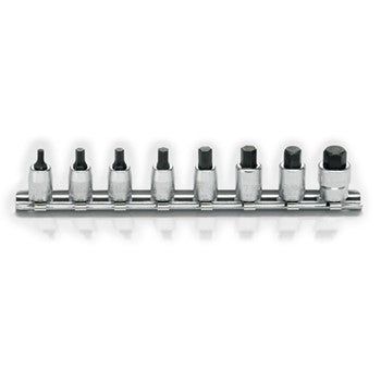 Koken RS2010A-25 Inhex Socket Set On Rail 8pc 1/4"Dr 1/8-3/8"