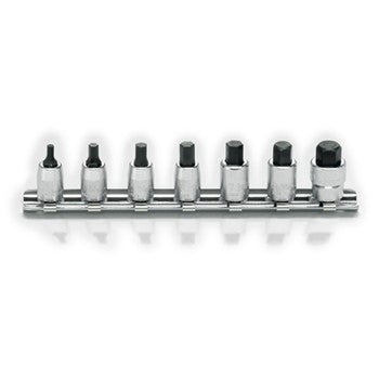 Koken RS2010M-25 Inhex Socket Set On Rail 7pc 1/4"Dr 3-10mm