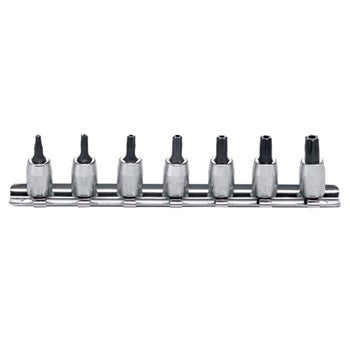 Koken RS2025 Tamper Proof Torx Socket Set On Rail 7pc 1/4"Dr TH10-TH40 | Hobeca