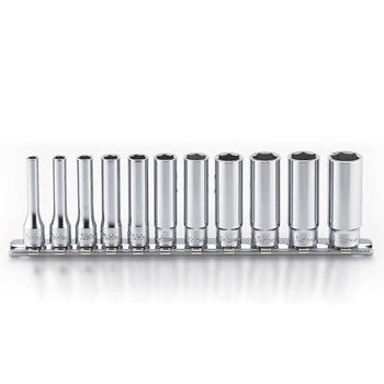 Koken RS2300M Deep Socket Set On Rail 6pt 11pc 1/4"Dr 4-14mm