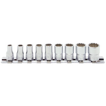 Koken RS2405A Socket Set On Rail 12pt 9pc 1/4" Dr 3/16-1/2"