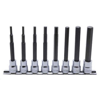 Koken RS3010M-100 Inhex Bit Socket Set On Rail 8pc 3/8"Dr 3-12mm | Hobeca