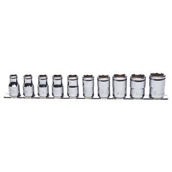 Koken 3/8" Dr Nut Grip Socket Set On Rail - 10pc 10-22mm | Hobeca