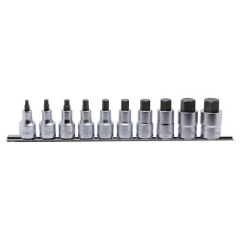 Koken RS4010M-L75 Inhex Bit Socket Set On Rail 10pc 1/2"Dr 4-19mm | Hobeca