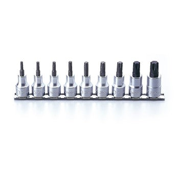 Koken RS4025 Torx Socket Set On Rail 9pc 1/2"Dr T20-T60 | Hobeca