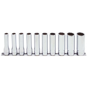 Koken RS4305M Deep Socket Set On Rail 12pt 10pc 1/2 "Dr 10-22mm | Hobeca